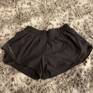 Dark Gray Lululemon Hotty Hot Shorts, 2.5 in